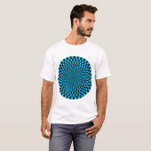 Op Art Wheel - Sky Blue en Black T-shirt (Voorkant volledig)