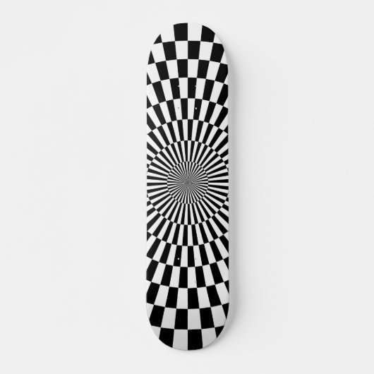Op Art Wheel - zwart en wit Persoonlijk Skateboard (Voorkant)
