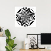 Op Art Wheel - zwart en wit Poster (Thuiskantoor)