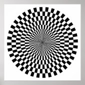 Op Art Wheel - zwart en wit Poster (Voorkant)