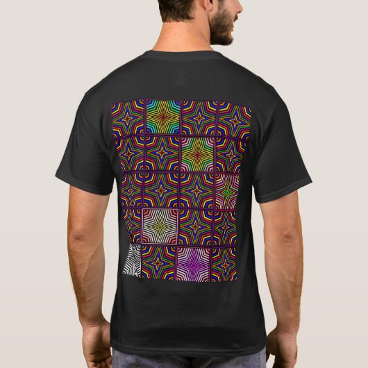 Op Art Zebra Stripe Marokkaanse Tegel 2 T-shirt (Achterkant)