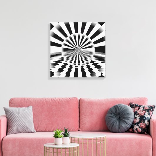 Op art zonsopgang canvas afdruk (Insitu (Woonkamer))