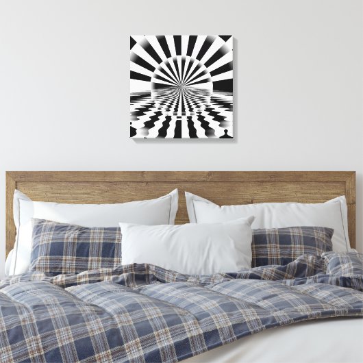 Op art zonsopgang canvas afdruk (Insitu (Slaapkamer))