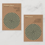 Op Art — zwart en crème — karton Visitekaartje (Voorkant / Achterkant)
