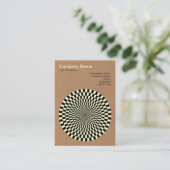 Op Art — zwart en crème — karton Visitekaartje (Staand voorkant)