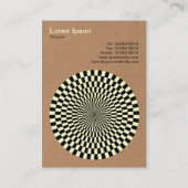 Op Art — zwart en crème — karton Visitekaartje (Achterkant)