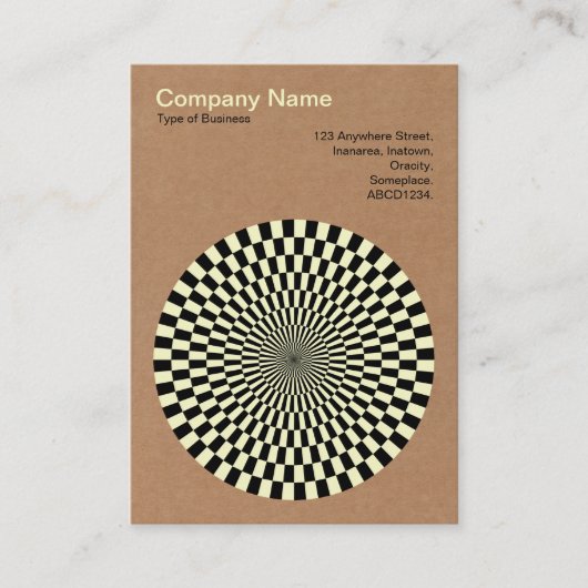 Op Art — zwart en crème — karton Visitekaartje (Voorkant)