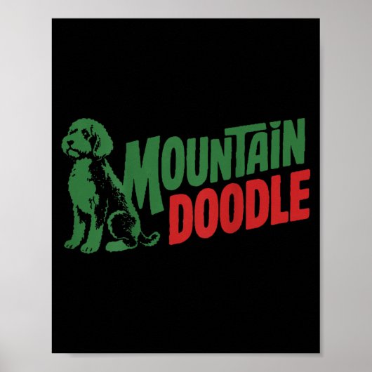Op Back Mountain Doodle-hondliefhebbers Retro Buit Poster (Voorkant)