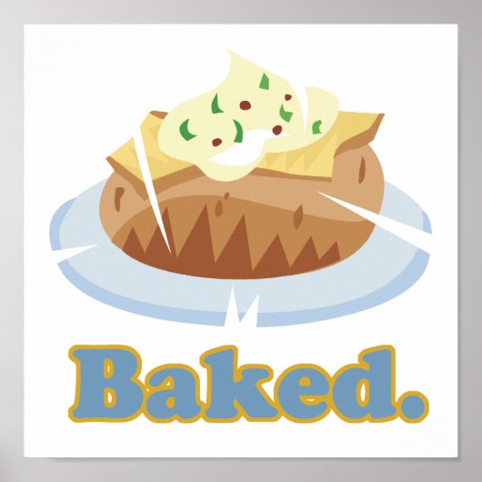 Op BAKED gebakken aardappel Poster (Voorkant)