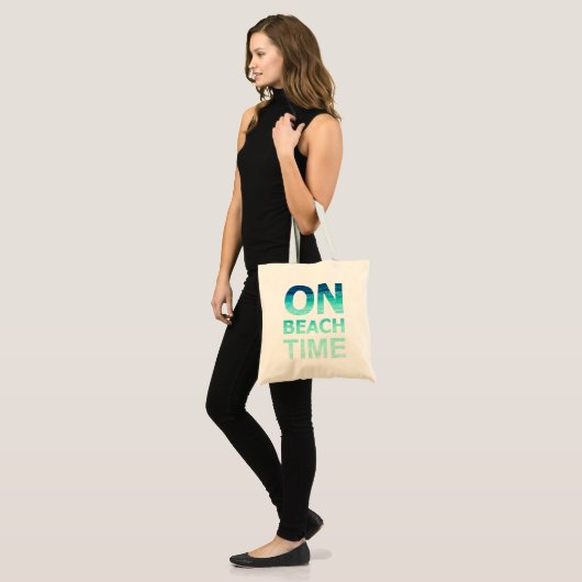 Op band voor tijdtypografie tote bag (Voorkant (model))