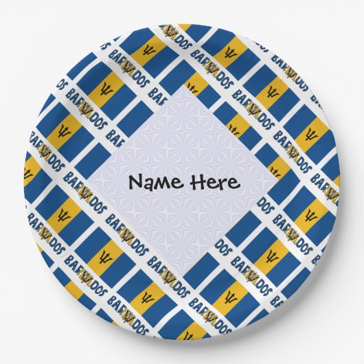 Op Barbados en Barbadian Flag Getuigd Papieren Bordje (Voorkant)