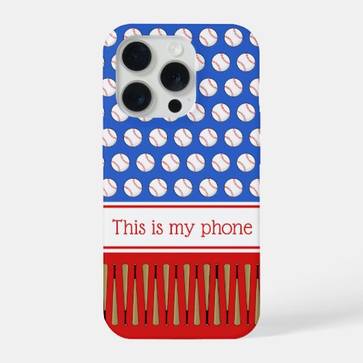 Op baseball gemusterde aangepaste naam iPhone hoesje (Achterkant)