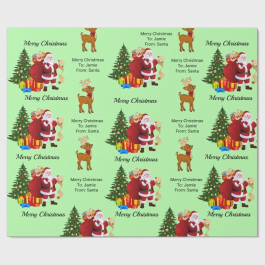 Op basis van kerstpapier uit de naam van Santa Chi Cadeaupapier (Vlak)