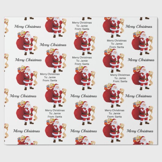 Op basis van kerstpapier uit de naam van Santa Chi Cadeaupapier (Vlak)