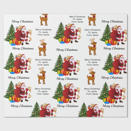 Op basis van kerstpapier uit de naam van Santa Chi Cadeaupapier (Vlak)