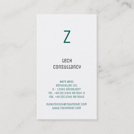 Op basis van typografie visitekaartje (Voorkant)