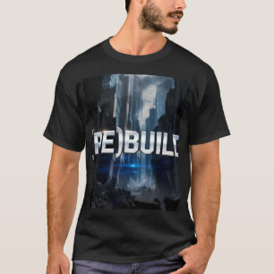 (OP)BOUWEN - Chrome Tekst Stad Ruïnes Motiverend O T-shirt