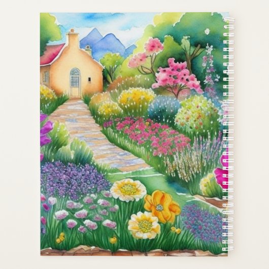 Op Bridgerton geïnspireerde waterverf Romantic flo Planner (Achterkant)