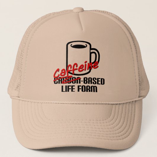 Op cafeïne gebaseerd levensvorm Funny Coffee-balpe Trucker Pet (Voorkant)