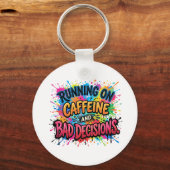 op cafeïne lopen sleutelhanger (Voorkant)