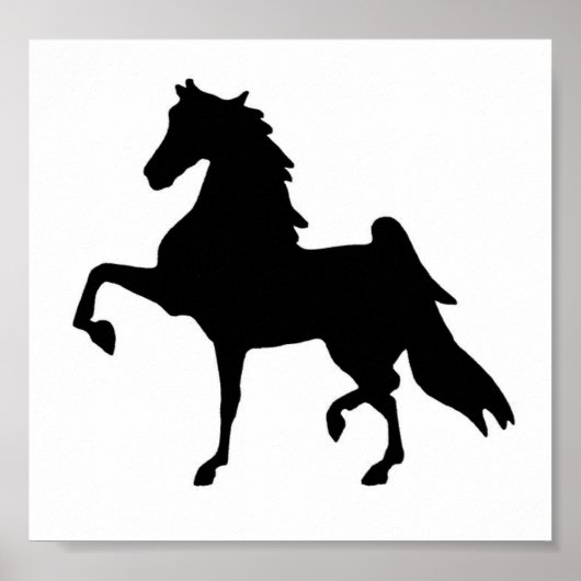 Op Canvas Saddlebred silhouette Poster (Voorkant)