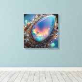Op canvasprint (Fire Opal-9) Canvas Afdruk (Insitu (Houten vloer))