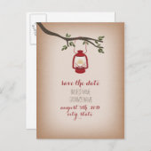 Op Cardstock geïnspireerde rode campinglantaarn Op Aankondigingskaart (Voorkant / Achterkant)