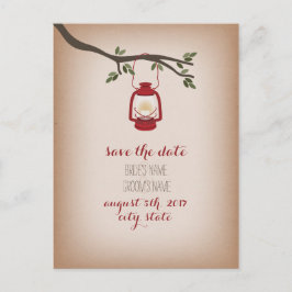 Op Cardstock geïnspireerde rode campinglantaarn Op Aankondigingskaart