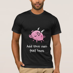 Op cartoon aanpasbare tekst voor varken t-shirt