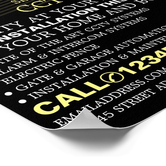 Op CCTV gemonteerde camera, CCTV-beveiliging Adver Poster (Hoek)