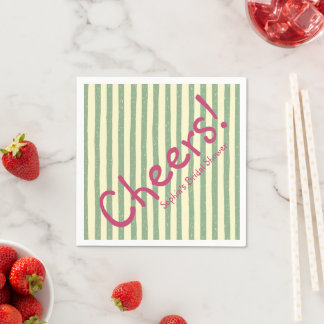 Op Cheers Sage Green Streep Plezierige Bruidsdouch Servet