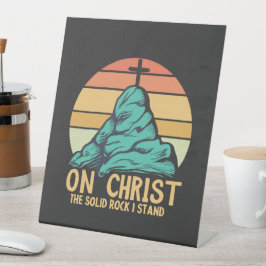 Op Christus, de stevige rots die ik sta Reclamebord Met Voetstuk