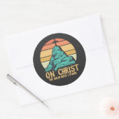 Op Christus, de stevige rots die ik sta Ronde Sticker (Envelop)