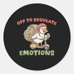 (op Ck) Vertrekken om Emoties te Reguleren Grappig Ronde Sticker