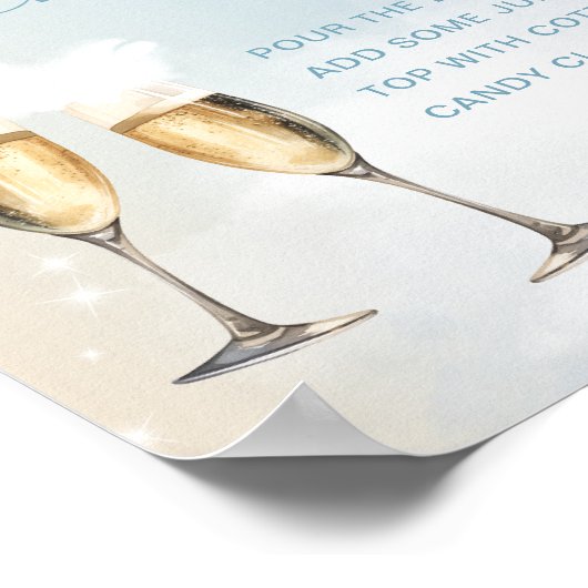 Op Cloud 9 Baby shower Blue Momosa Bar Sign Poster (Hoek)