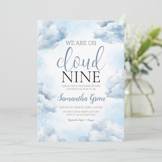 Op Cloud 9-Baby shower Kaart (Staand voorkant)