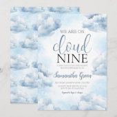 Op Cloud 9-Baby shower Kaart (Voorkant / Achterkant)