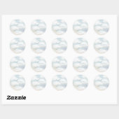 Op Cloud 9 Baby shower Vibrant Blue Ronde Sticker (Vel)