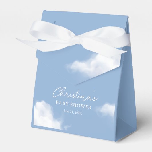 ✨ Op Cloud 9 Blauw Baby shower Favoriete Boxen ✨ Bedankdoosjes (Voorkant Zijde)