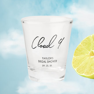 Op Cloud 9 Bruidsdouche Minimalistisch Aandenken Shot Glas