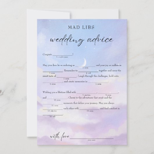 Op Cloud 9 bruiloft advies bruids libs spel Kaart (Voorkant)