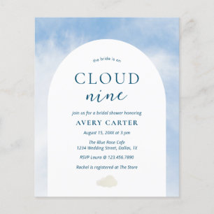 Op Cloud 9 Budget Bridal Shower Uitnodiging