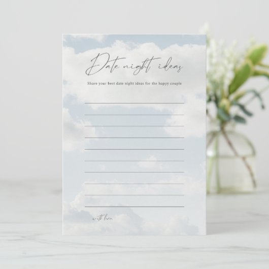 Op Cloud 9 Date Night Ideeën Kaart (Staand voorkant)