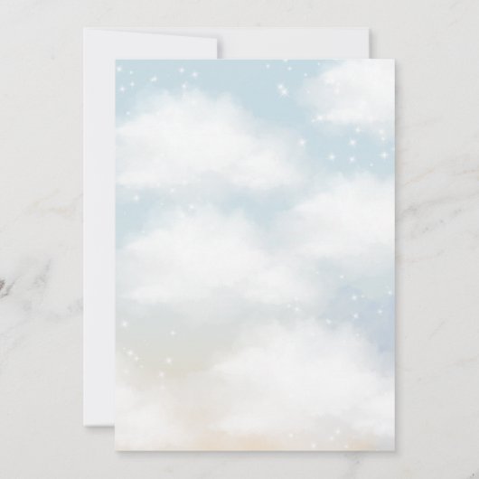 Op Cloud 9 Dreamy Clouds Levendig Blauw Baby showe Kaart (Achterkant)