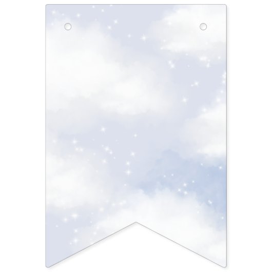 Op Cloud 9 Dusty Blue Dreamy Sky Vlaggetjes (Eerste vlag)