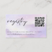 Op Cloud 9 Elegante kalligrafie QR Code Registry Informatiekaartje (Voorkant)