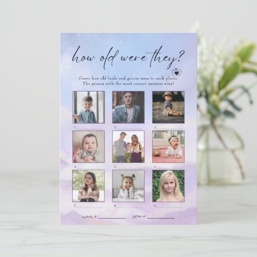 Op Cloud 9 hoe oud waren ze fotospel Kaart (Staand voorkant)