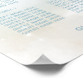 Op Cloud 9 Levendige Blauwe Zitplaatskaart Poster (Hoek)