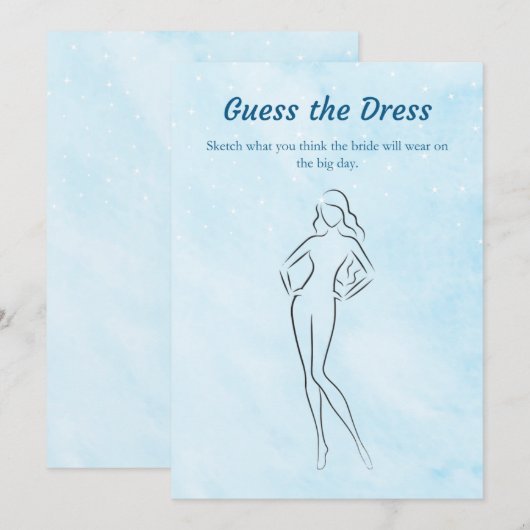 Op Cloud 9 Raad de Dress Vrijgezellenfeest Game Ka Kaart (Voorkant / Achterkant)