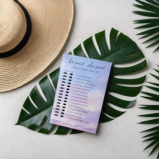 Op Cloud 9 raden wie Vrijgezellenfeest spel Kaart